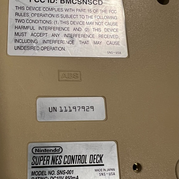 Original 1991 Super Nintendo Bundle Console/Power Cable/Controllers FLAWED - Picture 7 of 12